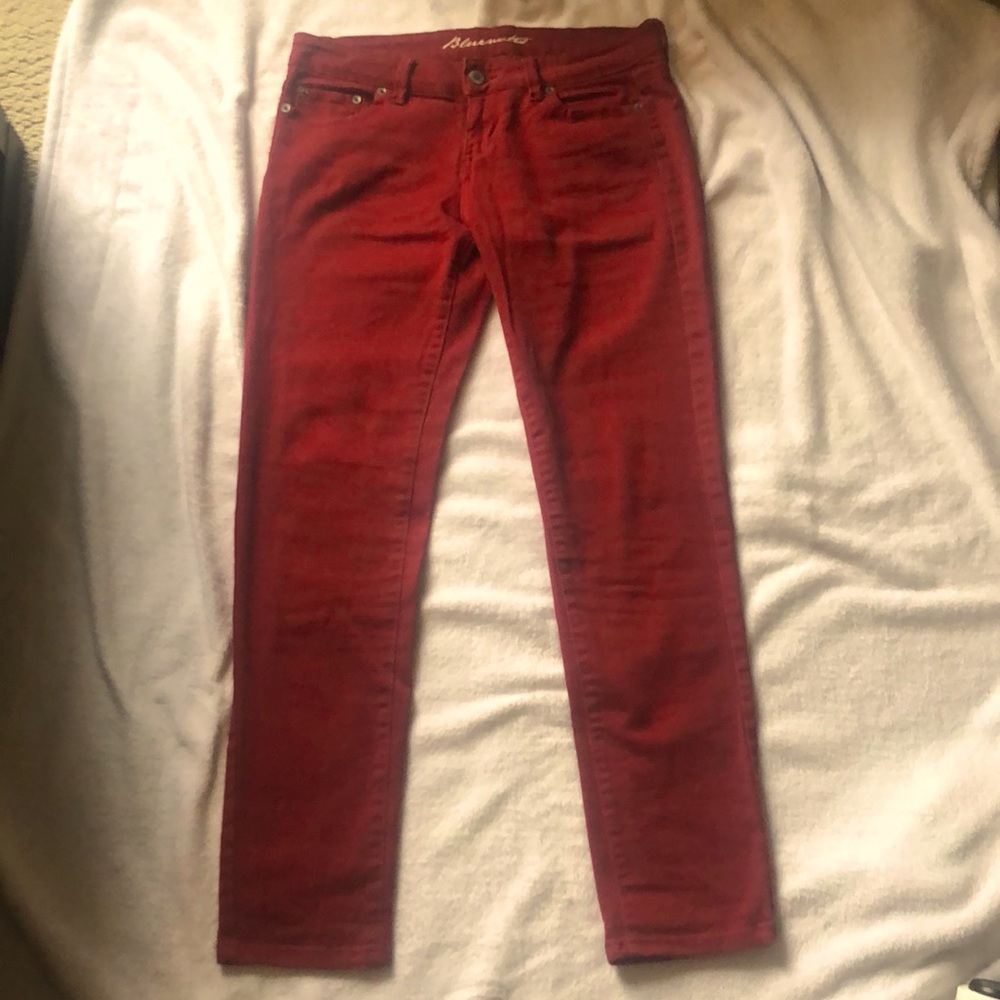 Low Rise, Super Skinny- Red Blue Notes Pants